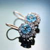 EG2216 Rose Gold Flower Earrings with Blue Topaz