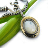N4477-1 Mother of pearl two tone necklace