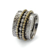 R1209J Spinner Ring with Textured Floral and Dotted Design