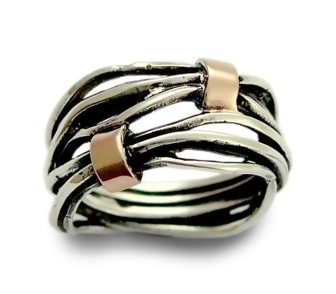 R1514G Rose gold silver wrap ring