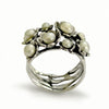 R1687 Flowers and pearls silver ring