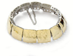 B0671 Wide Hammered Gold Link Bracelet