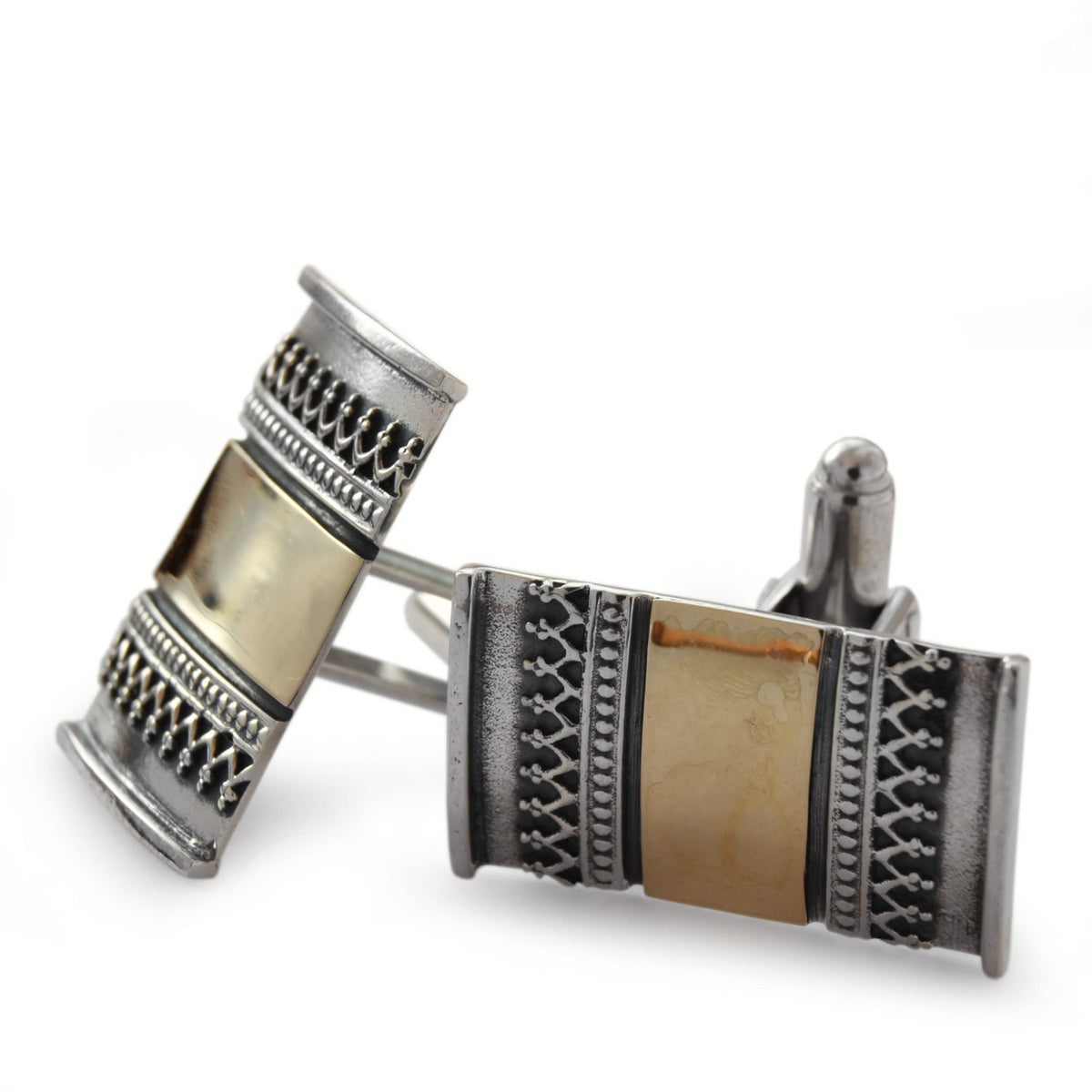 C0252 Ethnic Square Cufflinks