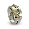 R1240 Romantic Turquoise two tone ring
