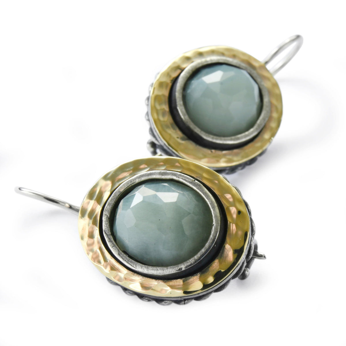 E2045 Oval Jade Large Earrings