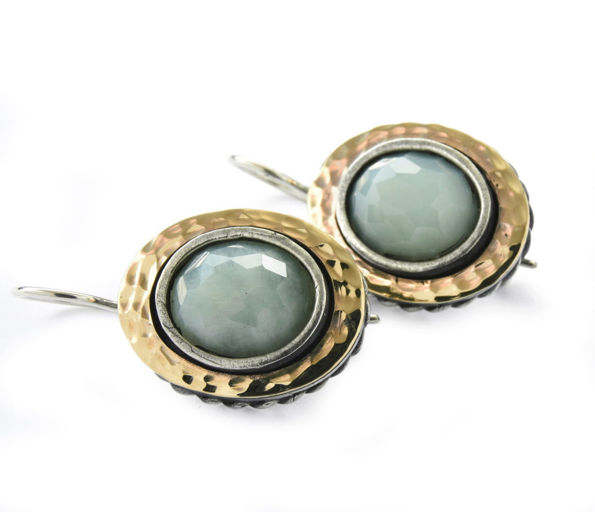 E2045 Oval Jade Large Earrings