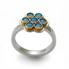 R1320 Moroccan Turquoise flower ring
