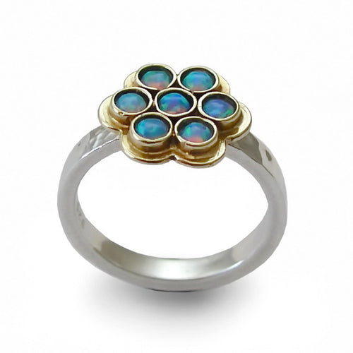 R1320 Moroccan Flower Ring with Opals