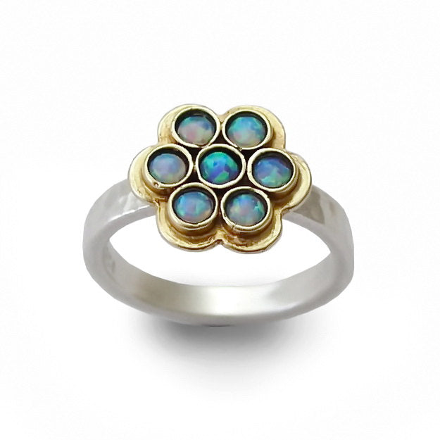 R1320 Moroccan Flower Ring with Opals