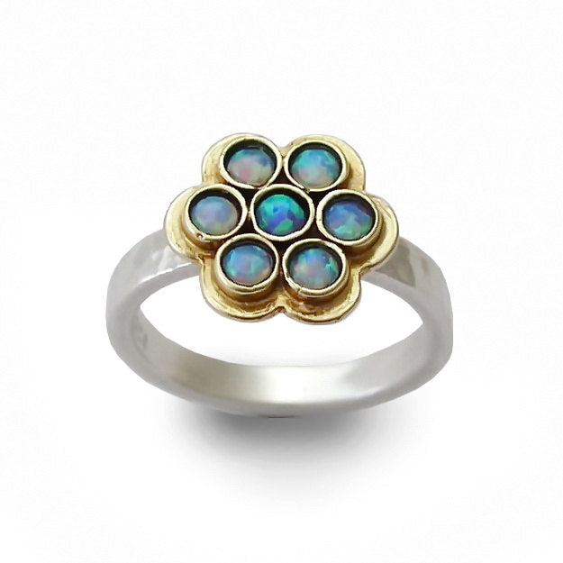 R1320 Moroccan Turquoise flower ring