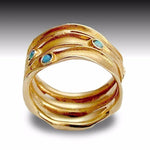 RG1020S Gold stripes band with Opals