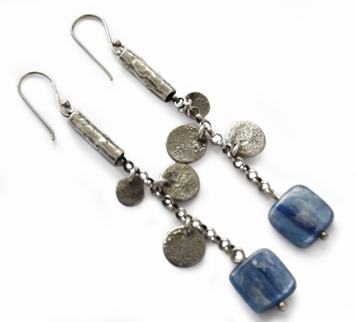 E7907C Blue Kyanite bohemian earrings