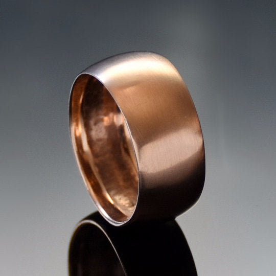 RG1071 Brush finish rose gold wedding band