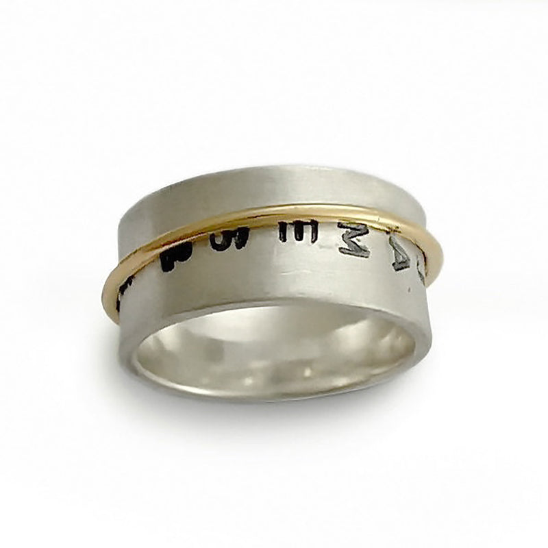 R0947H Two Tone Promise Spinner Ring