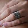 R1638 Wide leaves wedding band