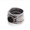 R1505G-1 Mixed metals Druzy wrap ring