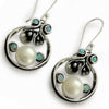 E2151 Pearl and Opal Flowers Earrings