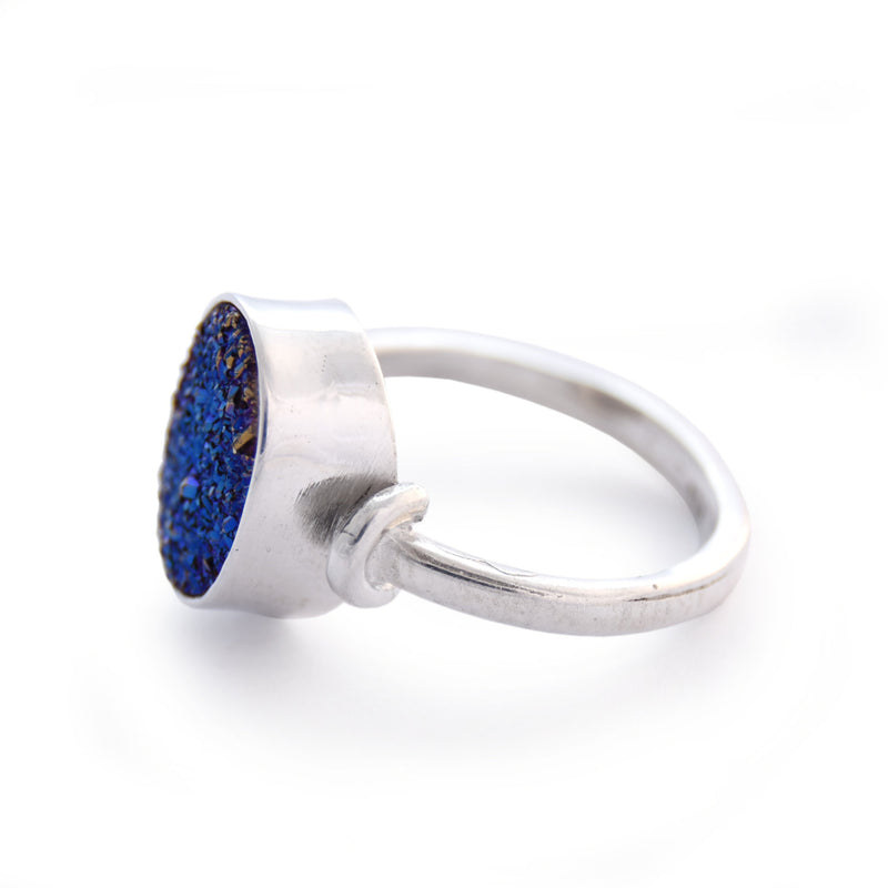 R1090A Blue Druzy ring