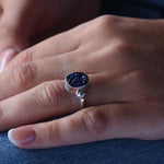 R1090A Blue Druzy ring