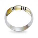 R0192 Silver Band with Gold stripes