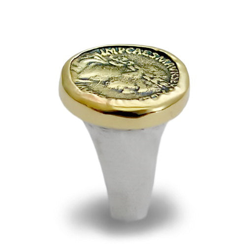 R1235MC Mixed Metals Chunky Replica Coin Ring