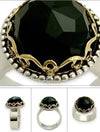 R1260 Black Onyx crown ring