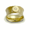 RG1019B Hammered Gold band with Diamond.