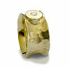 RG1019B Hammered Gold band with Diamond.