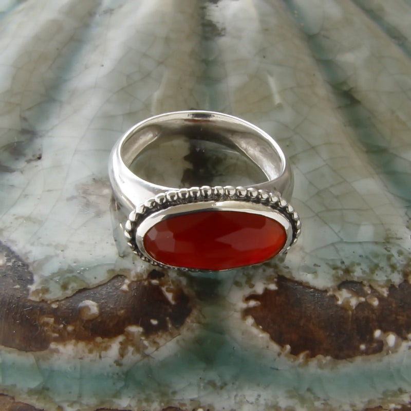 Carnelian Silver Ring