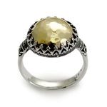 R1582 Silver and Gold crown ring