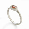 R1801 Oval matte Silver Garnet ring