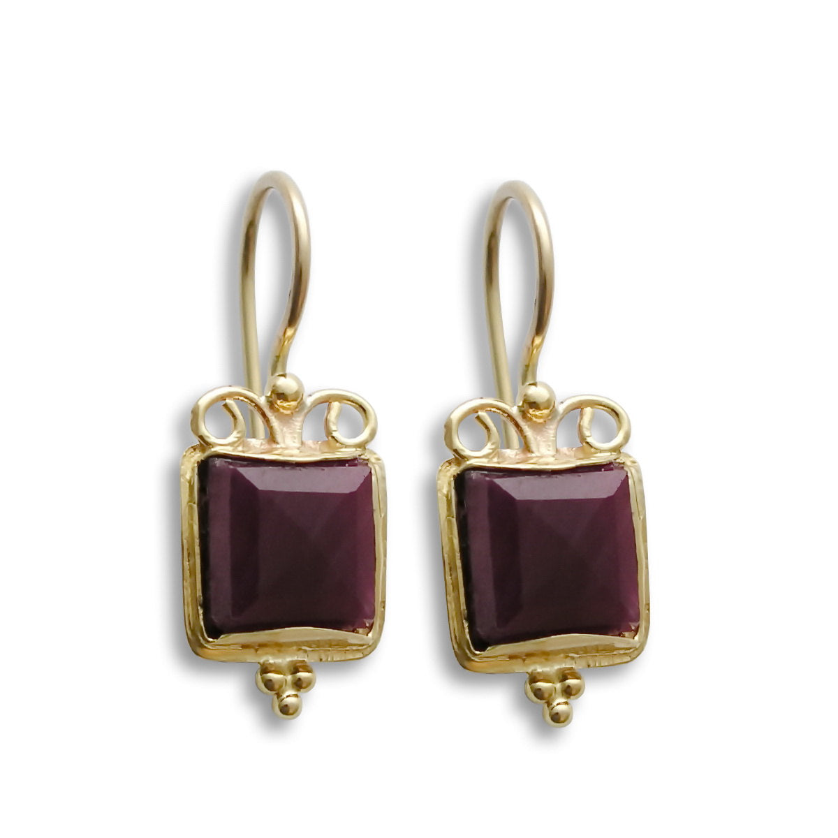 NG8891S Square Garnet Gold necklace