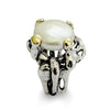 R1586G-1 Sculpture silver ring with Pearl