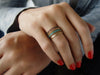 RG0911- Set of Turquoise and Gold Stacking Rings