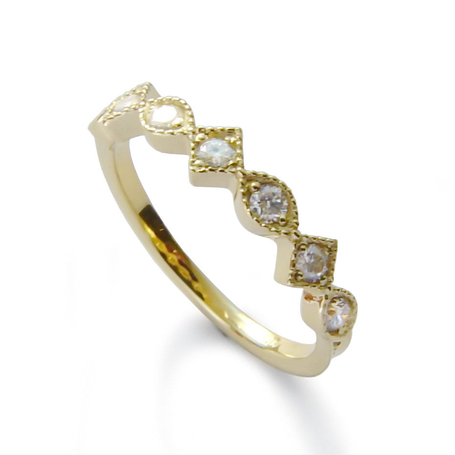 RG1813A Dainty Engagement Gold Ring with Diamonds