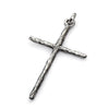 N4750 Textured silver cross pendant necklace