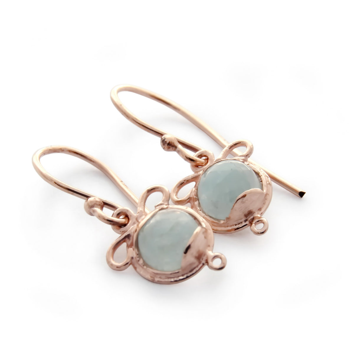 EG7810-4 Rose gold earrings with Aquamarine