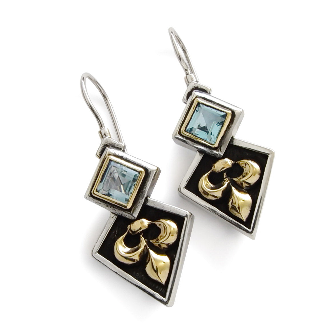 E0312 Celtic Topaz silver earrings