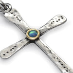 N4751A Cross Pendant Necklace with Opal