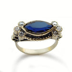 RG1123 Rose Gold Victorian ring with Marquise Sapphire