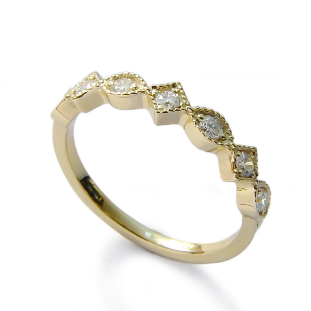 RG1813A Dainty Engagement Gold Ring with Diamonds