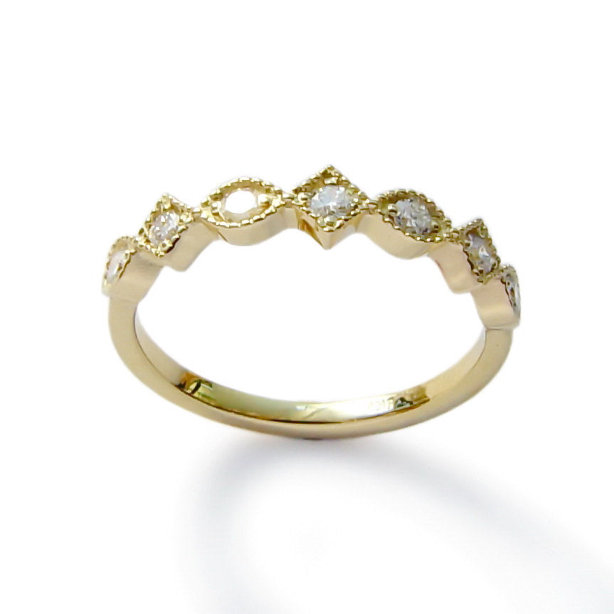 RG1813A Dainty Engagement Gold Ring with Diamonds