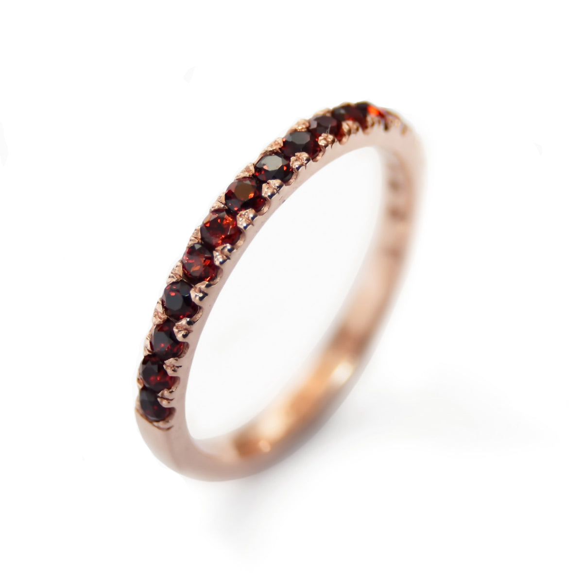 RG1811-3 Half Eternity Garnet Ring