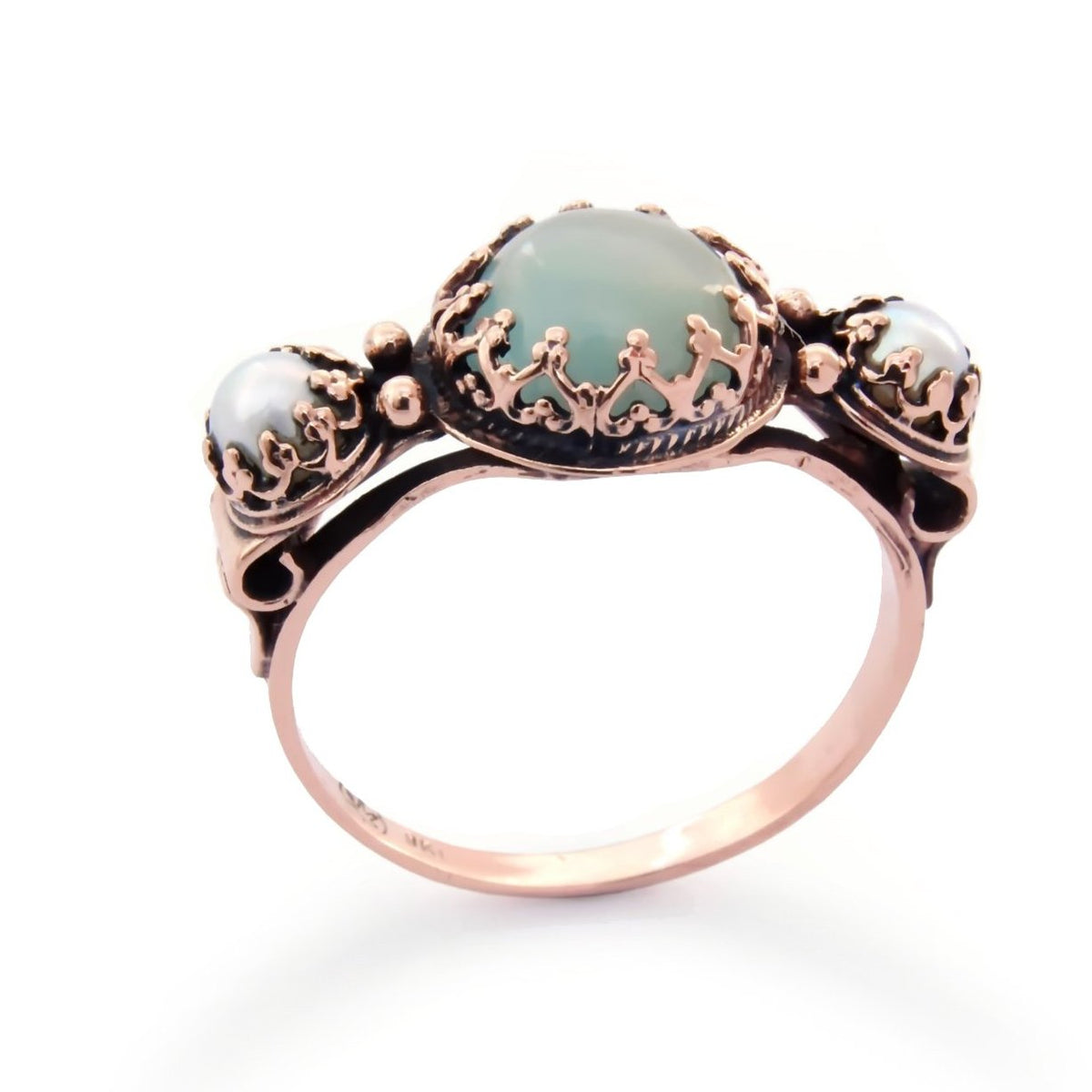 RG1131-1 Aquamarine and Pearls Majestic ring