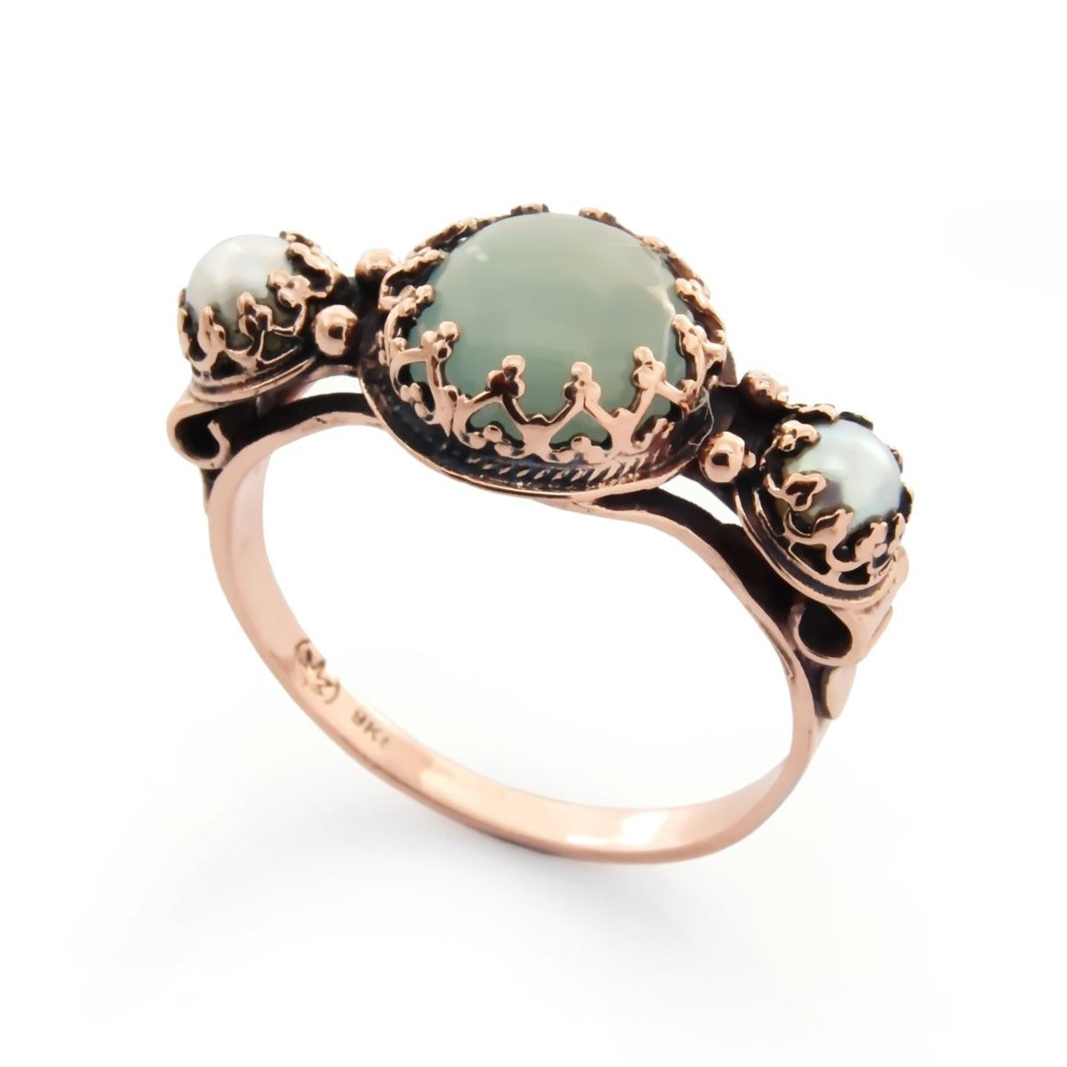 RG1131-1 Aquamarine and Pearls Majestic ring