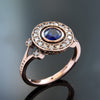 RG1822A-1 Luxurious Sapphire and Zircons ring