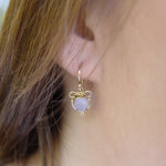 EG7810-4 Rose gold earrings with Aquamarine