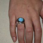 R1424C Opal chunky crown ring