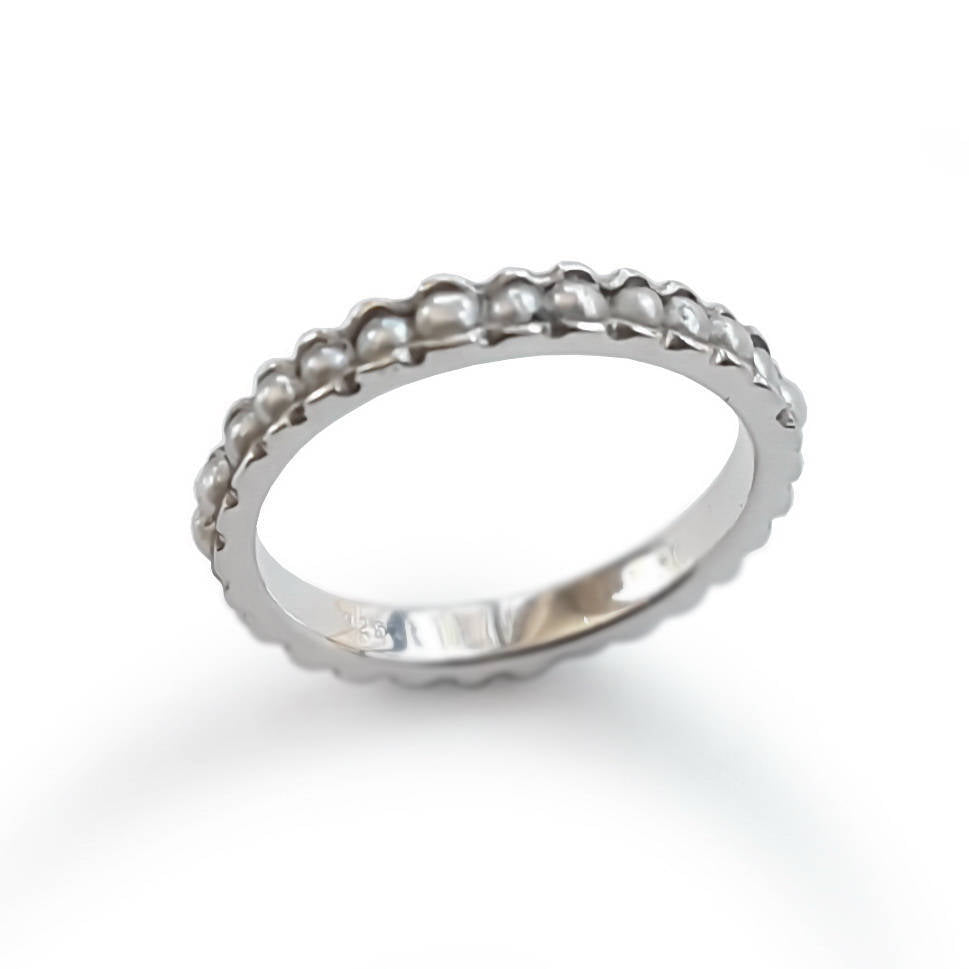 R0911S Silver and Pearls Eternity ring