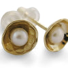 EG03773 Gold and Pearls stud earrings